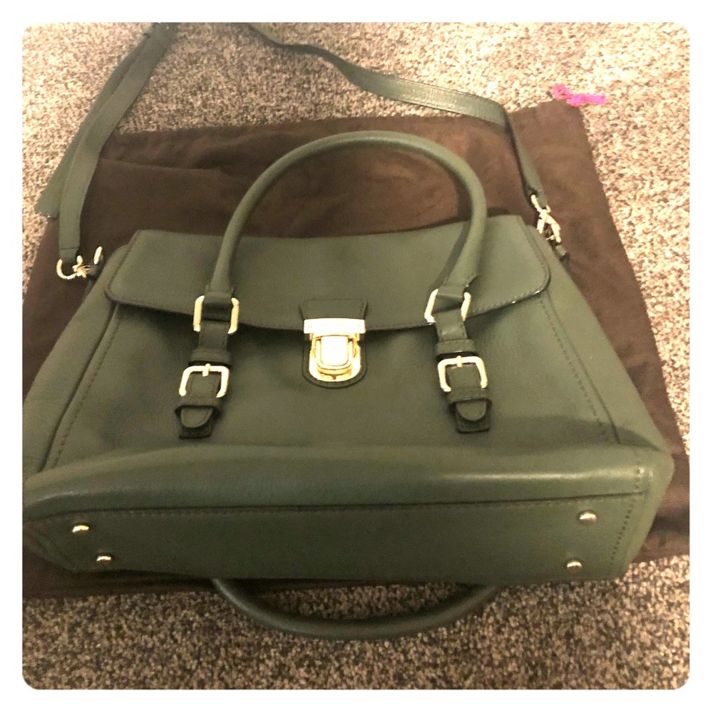 Large Kate Spade Dark Green Leather Messenger